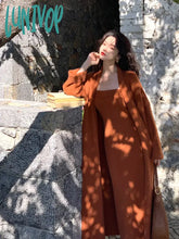 Lunivop Korean Women’s Cardigan Solid Color Fashion Mid-Length Sweater Dress Autumn And Winter