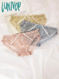 Lunivop Lace Underwear Mid-Waist Pure Cotton Crotch Thin Breathable Mesh Female Women’s Panties