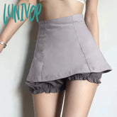 Lunivop Ladies Slim High Waist Mini Skirt Club Harajuku Gothic Punk Black Short Summer Fashion