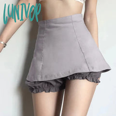 Lunivop Ladies Slim High Waist Mini Skirt Club Harajuku Gothic Punk Black Short Summer Fashion