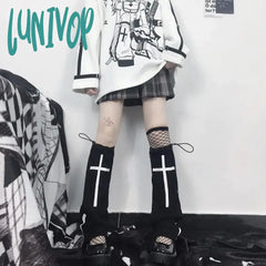 Lunivop Leg Warmers Lolita Goth Punk Cross Gothic Harajuku Socks Japanese Jk Y2K Accessories Hot
