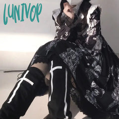 Lunivop Leg Warmers Lolita Goth Punk Cross Gothic Harajuku Socks Japanese Jk Y2K Accessories Hot
