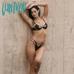 Lunivop Mesh Sexy Strappy Cut Out Bikini Sets Swimsuits Fashion Outfits Holiday Summer Beachwear