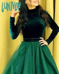 Lunivop Muslim High Neck Prom Dresses Long Sleeves Slim Evening 2024 Girls Party Gowns Dress