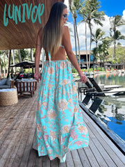 Lunivop New Bohemia Style Printed Swimwear Boho Loose Beach Dress Swimsuit Women Bikini Summer