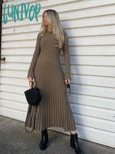 Lunivop New Elegant Knit Soft Pleated Women Dress Winter Fashion O-Neck Lace-Up White Black Sweater