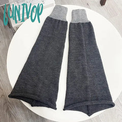 Lunivop New Gothic Knitted Leg Warmers Y2K Color Blocking Jk Lolita Pile Calf Sock Harajuku Socks