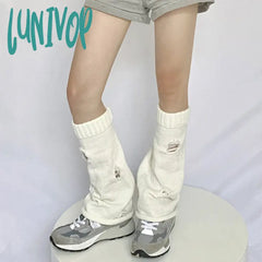 Lunivop New Hole Leg Warmers Y2K Hot Girl Wide Socks Women Japanese Autumn Winter Punk Harajuku