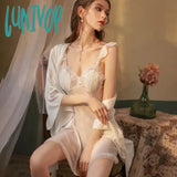 Lunivop New Light Luxury Silk Skating Nightdress High-End Sling Suspender Skirt Jacket Pajama Set
