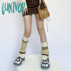 Lunivop New Retro Leg Warmers Winter Button Opening American Y2K Harajuku Hot Girl Japanese