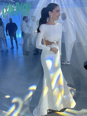 Lunivop New Sexy O-Neck Long Sleeve Hollow Women Bodycon Maxi Bandage Dress Robe De Soiree Luxe