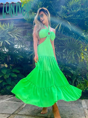 Lunivop New Solid Color Push Up Cut Out Skirt Halter Neck Female Summer Beach Elegant Sexy