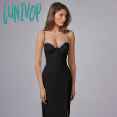 Lunivop New Summer Women White Red Spaghetti Strap Bandage Dress Sexy Diamond Vestido Mujer Ropa