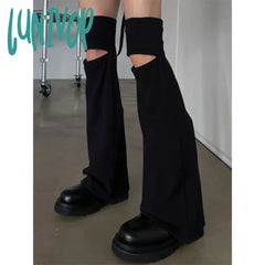 Lunivop New White Hollow Leg Cover Hot Sports Punk Gothic Letter Warmer Women Casual Rock Harajuku