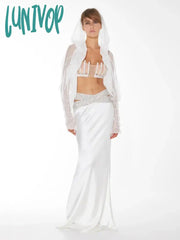 Lunivop New Women Elegant Luxury Beaded Shiny Diamond Sexy Tank Top &Bandage Skirt 2 Piece Set