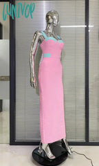 Lunivop New Women Elegant Sexy Sleeveless Strap Bodycon Bandage Long Dress Vestidos De Fiesta