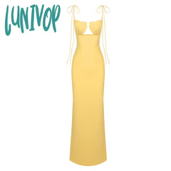 Lunivop New Women Elegant Thin Shoulder Straps Bodycon Bandage Dress Vestidos De Fiesta Birthday