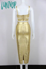 Lunivop New Women Sets Sexy Hollow Out Tops &Skirt Bodycon Clothes Elegant Party Two Pieces