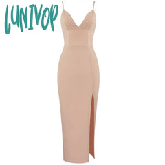 Lunivop New Women Summer Sexy Bodycon Bandage Dress V Neck Spaghetti Strap Vestido Feminino Robe