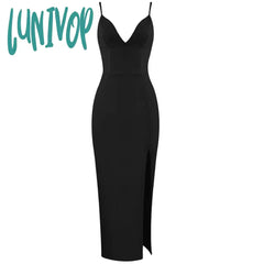 Lunivop New Women Summer Sexy Bodycon Bandage Dress V Neck Spaghetti Strap Vestido Feminino Robe