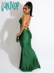Lunivop New Women’s Sexy Solid Color Dress Fashion Strappy Backless Slim Suspender Skinny Hip