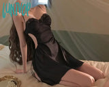 Lunivop Nightdress Women’s Summer Pajamas New Ice Silk Ladies Dress Hollow Out Thin High-End Sexy