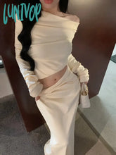 Lunivop Old Money Style T Shirt Women Off Shoulder Korean Fashion Tops White Black Aesthetic