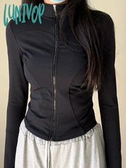 Lunivop Outdoors Sun Protection Summer Women Slim Jackets 2024 All Match Casual Grunge Solid Coat