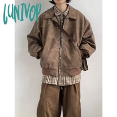 outfit inspo 2024 American High Street Niche Lapel Jacket Men's and Women's Retro Loose All-Match Trendy Casual Jacket