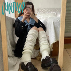 Lunivop Over Knee Leg Warmer Lengthened 70Cm Jk Uniform Long Socks Lolita Knitted Boot Pile Up Foot