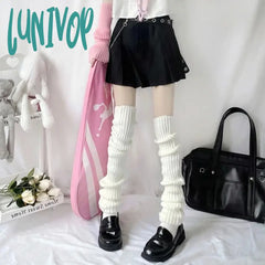 Lunivop Over Knee Leg Warmer Lengthened 70Cm Jk Uniform Long Socks Lolita Knitted Boot Pile Up Foot