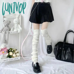Lunivop Over Knee Leg Warmer Lengthened 70Cm Jk Uniform Long Socks Lolita Knitted Boot Pile Up Foot