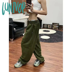 Lunivop Oversized Sweatpants Women Streetwear High Waist Wide Leg Pants Harajuku Black Baggy