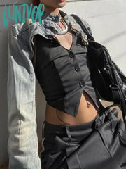 Lunivop Personality Sexy Denim Y2K Aesthetic Cropped Coat Vintage Fashion Harajuku Chaquetas