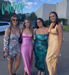 Lunivop Pink Camis Satin Long Dresses Elegant Sleeveless Slip Holiday Party Sexy Casual Backless