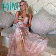 Lunivop Pink Jacquard Corset Cami Dress