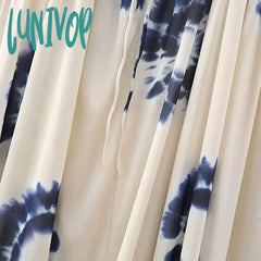 Lunivop Printed Night Dress Beach Women Sexy Backless Sleeveless Reched Female Vacation Dresses