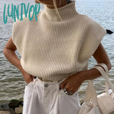 Lunivop Pullover Sweater Women Female Knitting Overszie Sleeveless Loose Knitted Outerwear Womens
