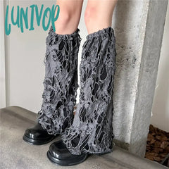Lunivop Punk Gothic Ripped Leg Warmer Japanese Jk Cover Breathable Dark Y2K Hot Girl Stockings