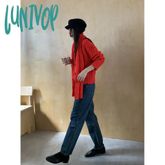 rugby shirt outfit New Autumn and Winter Ins Retro Dark Blue Casual Jeans for Women Versatile Slimming Straight Pants for Women