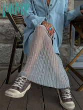 Lunivop See Through Long Skirt For Women High Waist Sexy Hollow Out Skirts Womens Club Fashion