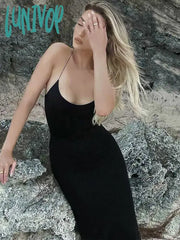 Lunivop Sexy Backless Bandage Maxi Dress For Women Summer Holiday Fashion Elegant Sleeveless Club