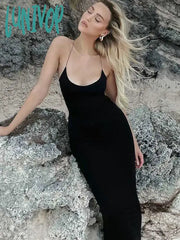 Lunivop Sexy Backless Bandage Maxi Dress For Women Summer Holiday Fashion Elegant Sleeveless Club