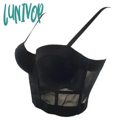 Lunivop Sexy Black Transparent Bra Mesh Push Up Bralet Women’s Tube Top Corset Bustier Club Party