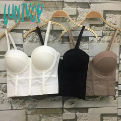 Lunivop Sexy Black Transparent Bra Mesh Push Up Bralet Women’s Tube Top Corset Bustier Club Party