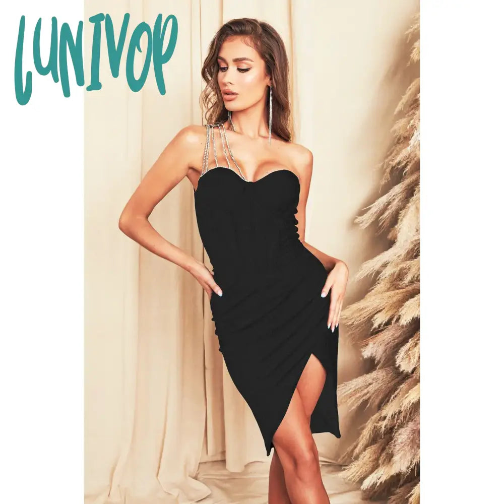 Lunivop Sexy Crystal Diamond Women Bandage Dress Vestidos De Fiesta Elegantes Para Mujer Wedding
