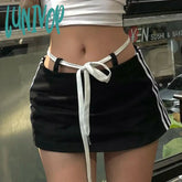 Lunivop Sexy Girl Tight Bag Hip Short Skirt Summer Black Bandage Women Y2K A-Line Mini Casual