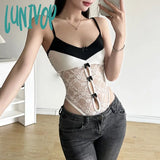 Lunivop Sexy Hollow Out Patchwork Lace Bodysuits Slim Skinny Slash Neck Sleeveless Rompers Women