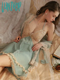 Lunivop Sexy Lace Backless Pajamas Sexy Backless Seductive Mesh with Chest Pad Butterfly Nightgown Robe Women's Home Clothing Set