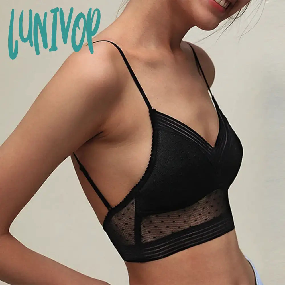 Lunivop Sexy U Backless Invisible Bra Underwear Without Stones Thin Triangle Cup With Lace Mesh